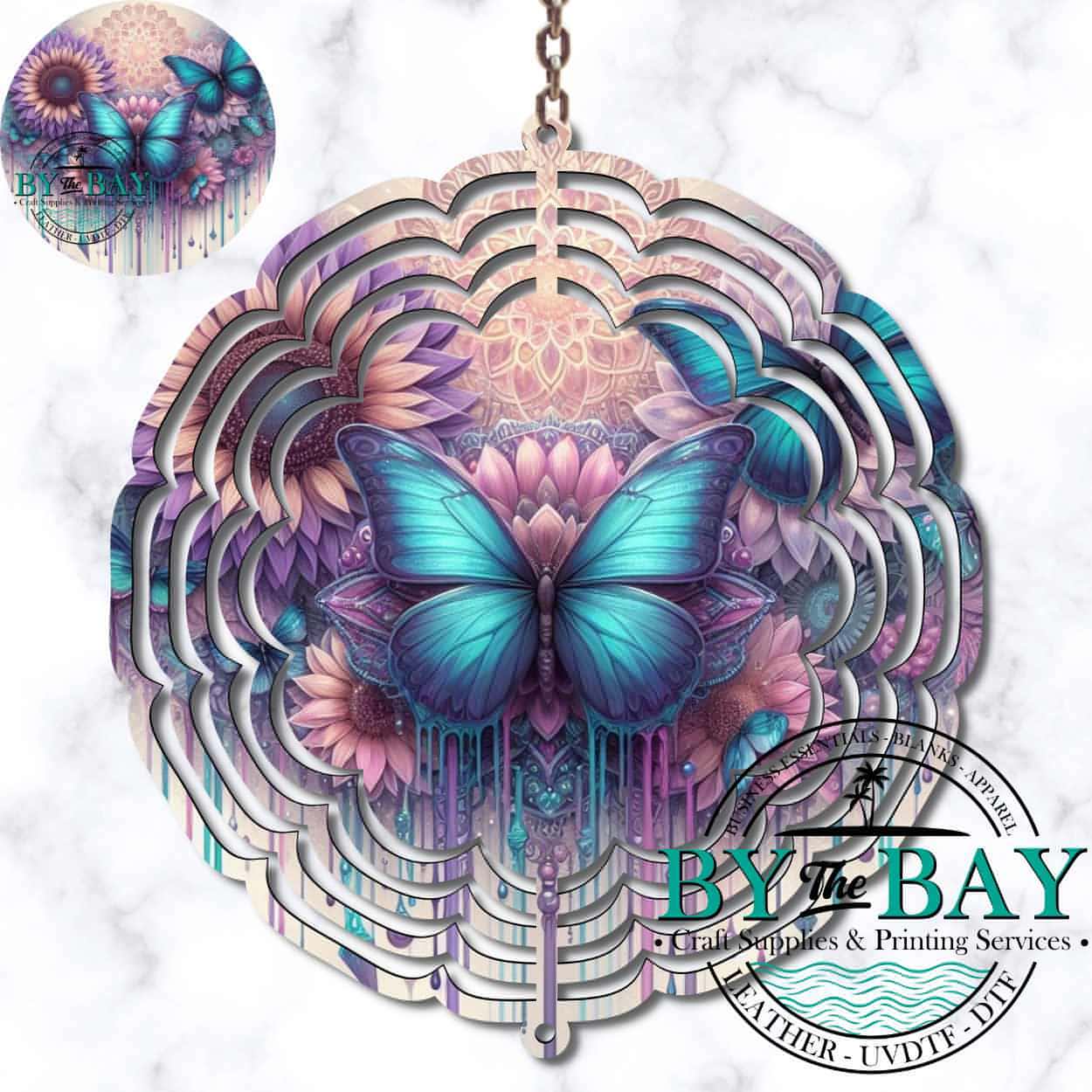 Butterfly Mandala Wind Spinner Sublimation Print