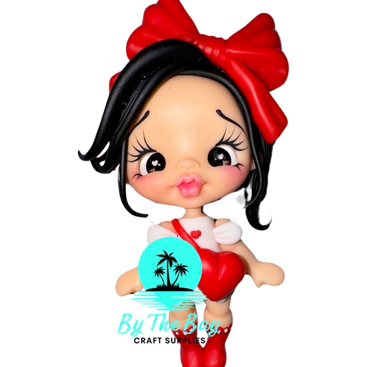 Valentines girl with red bow