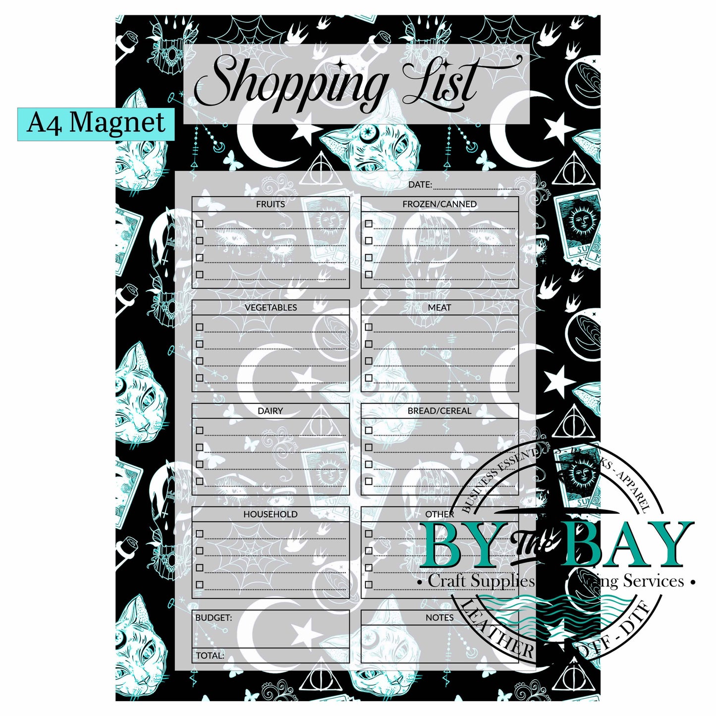 Cat & Moon A4 Shopping List Magnet
