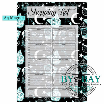 Cat & Moon A4 Shopping List Magnet