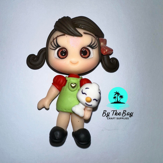 Girl with snowman