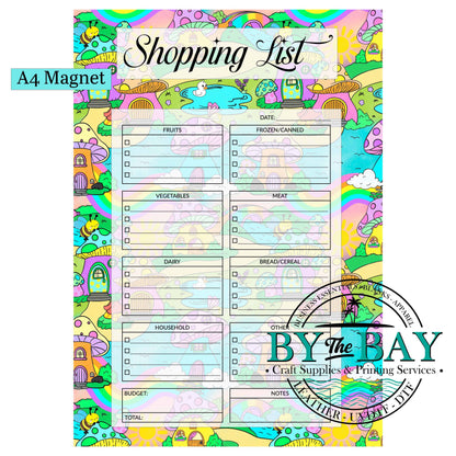 Cutie Cottage A4 Shopping List Magnet