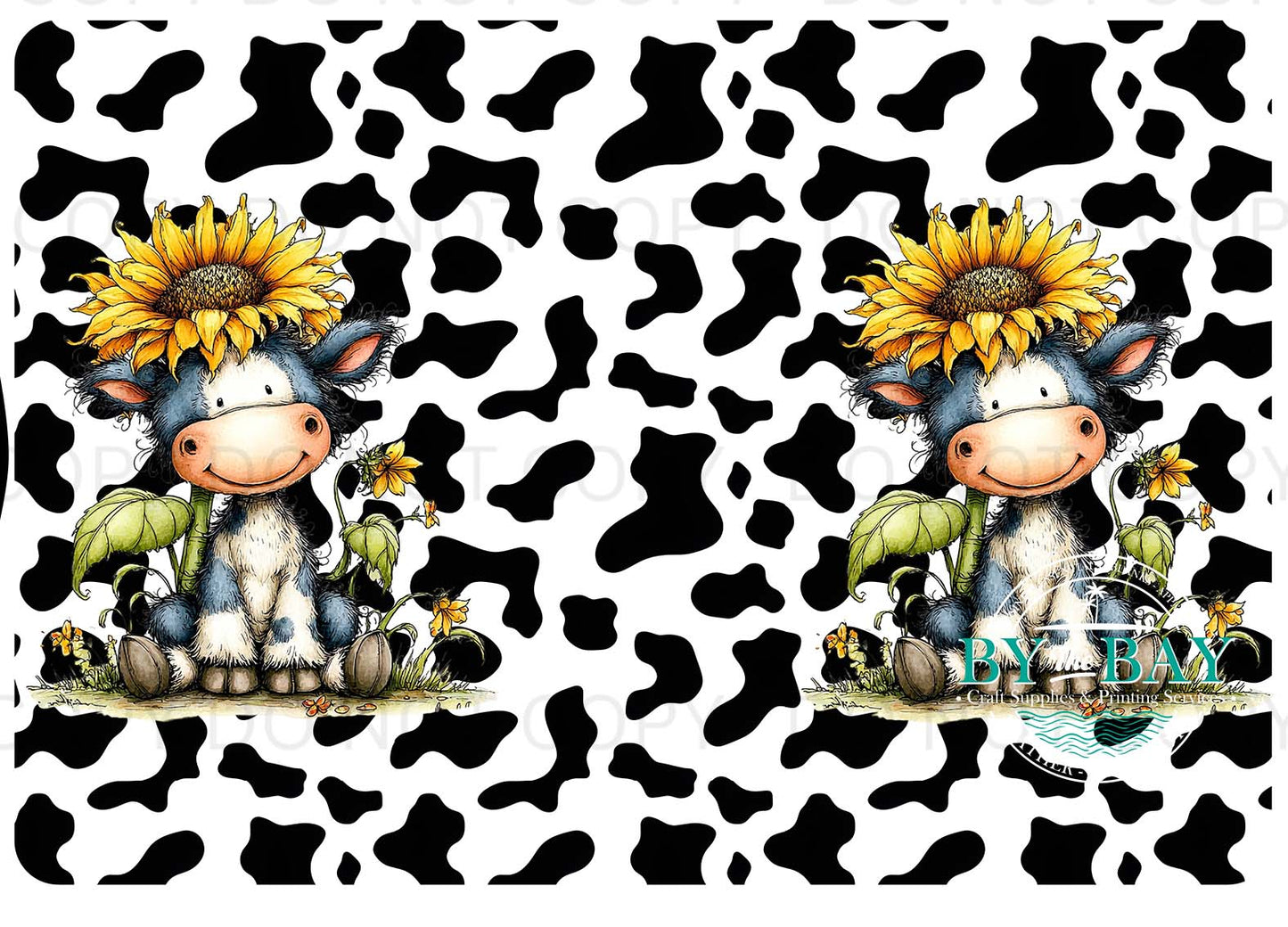 Sunflower Cow Daydream Notepad Cut Sew Panel