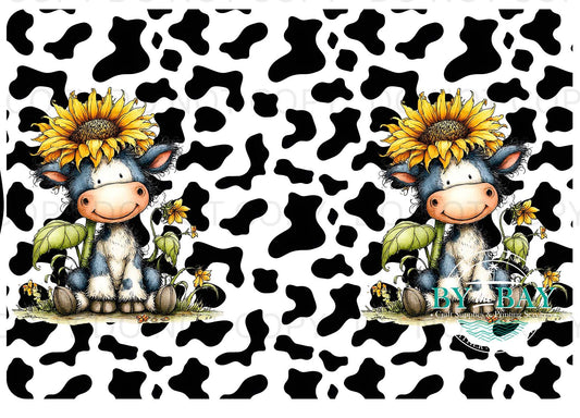 Sunflower Cow Daydream Notepad Cut Sew Panel