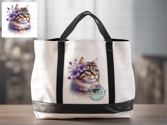 Purple flower & Cat