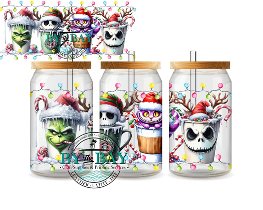 Christmas Characters Coffee 9 16oz Wrap