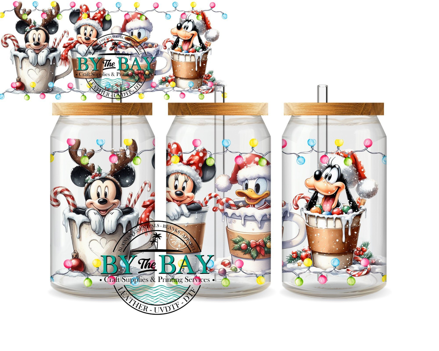 Christmas Characters Coffee 12 16oz Wrap