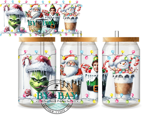 Christmas Characters Coffee 14  16oz Wrap