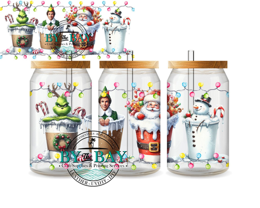 Christmas Characters Coffee 1 16oz Wrap