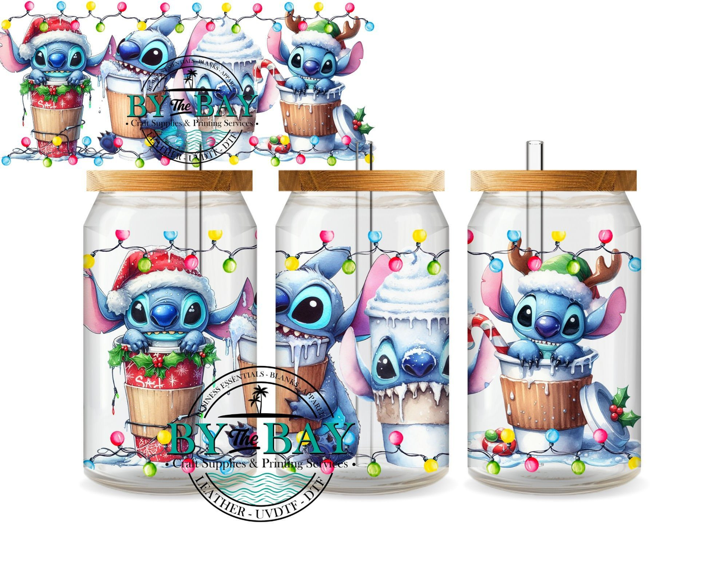 Blue Guy Christmas Coffee cups 16oz Wrap