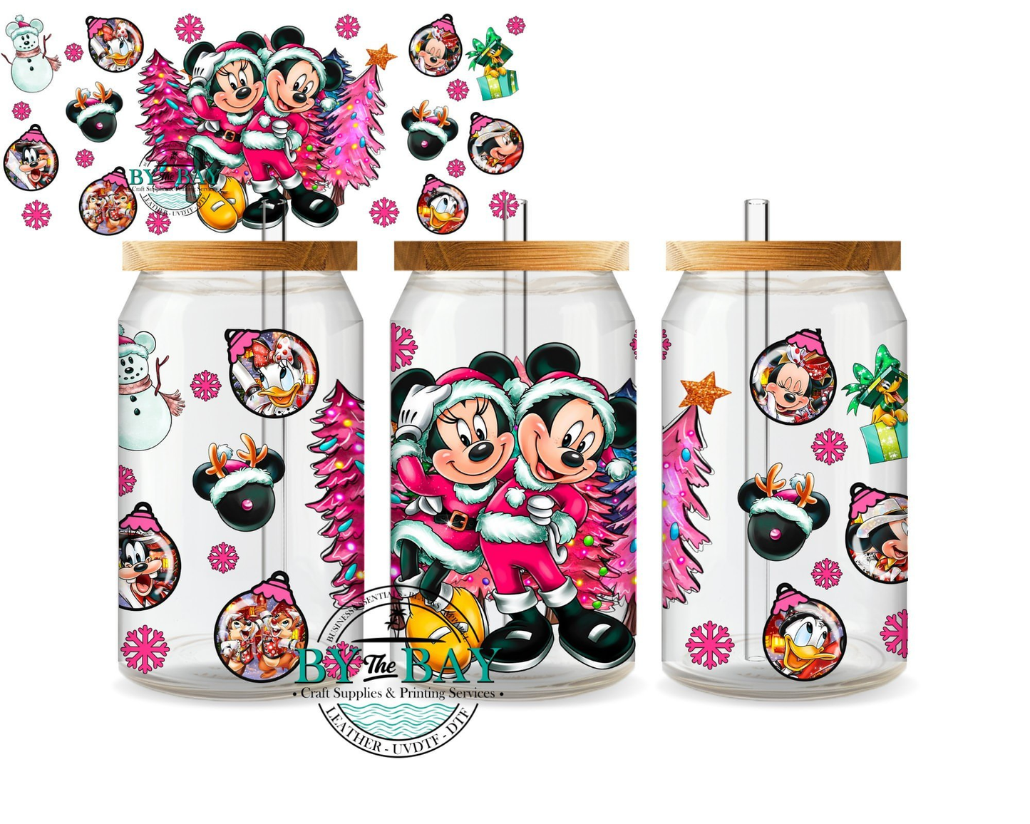 Christmas Mice pink 16oz Wrap