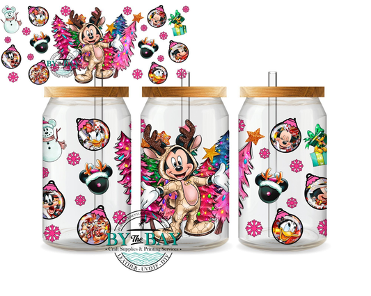 Christmas Mouse Reindeer 16oz Wrap