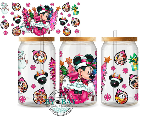 Christmas Miss mouse Pink16oz Wrap