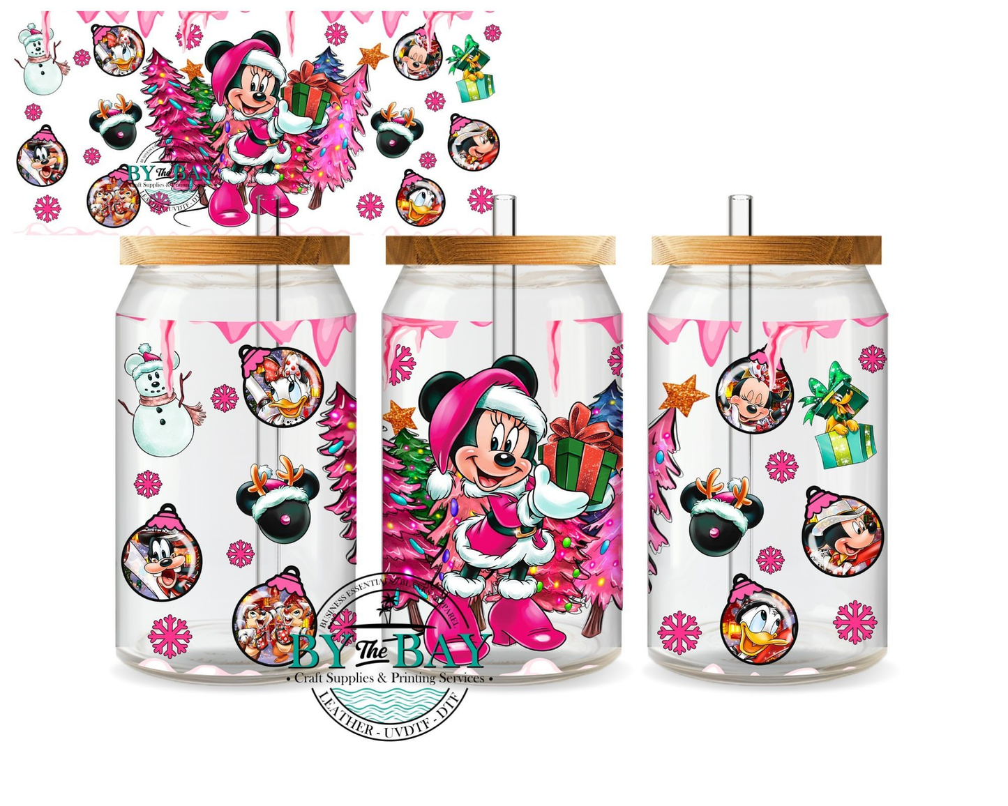 Christmas Mouse pink 16oz Wrap