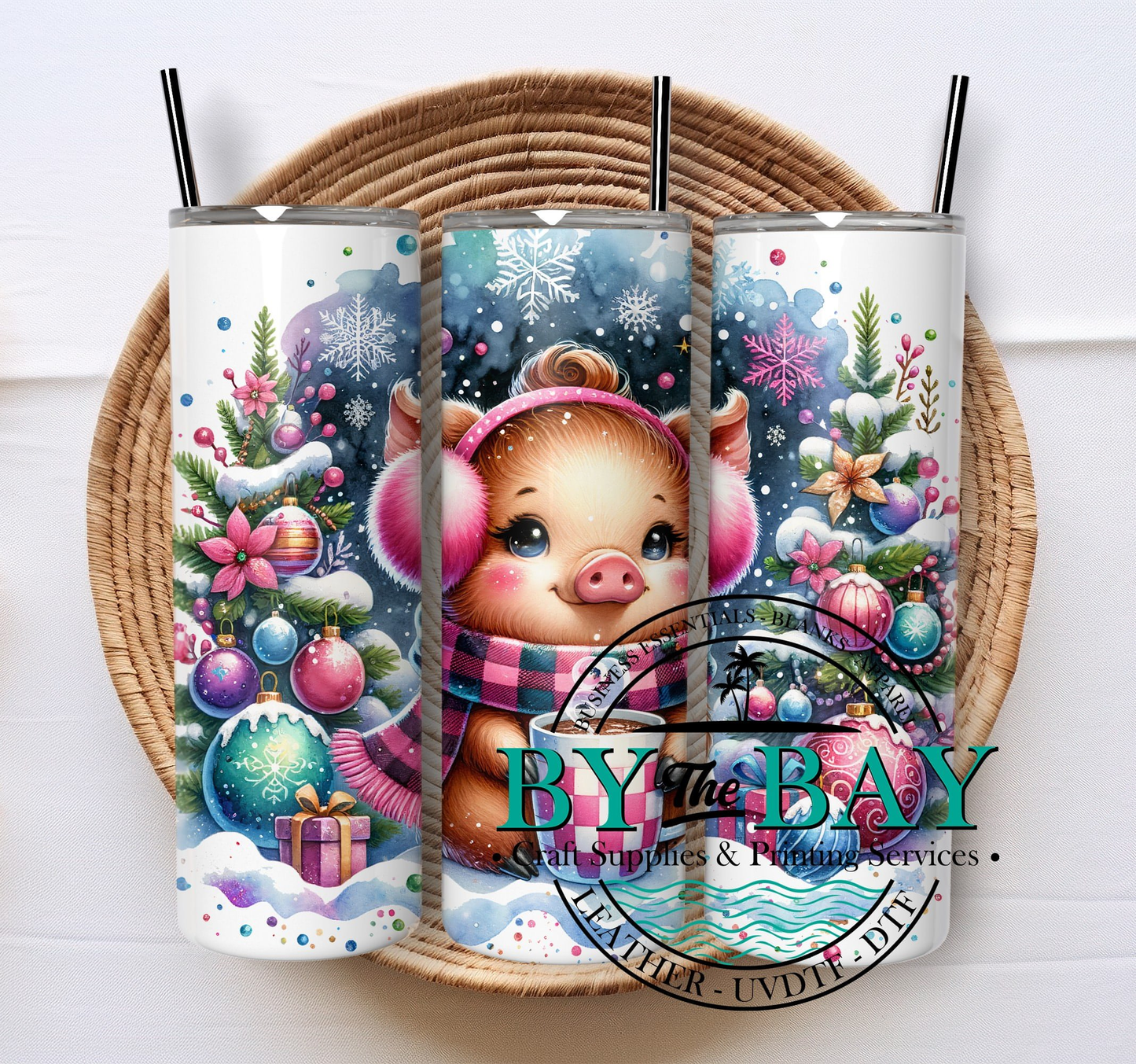 Christmas Pig 20oz SUB tumbler print