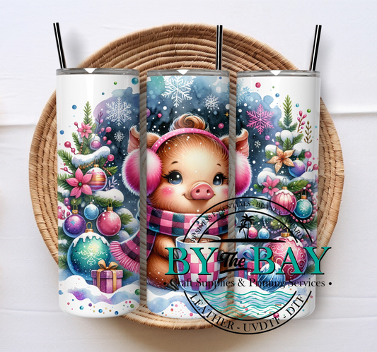 Christmas Pig 20oz SUB tumbler print