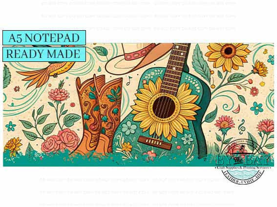 Country Music - Ready made notepad Cover (Notepad & Pocket options available)