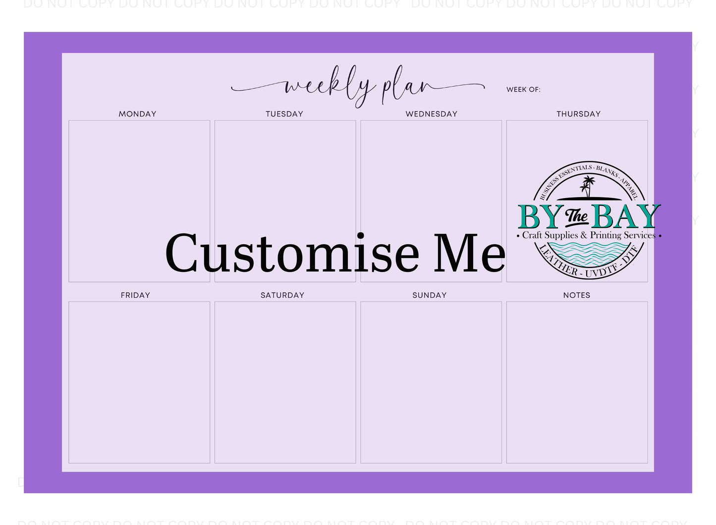 A3 Weekly Planners - CUSTOM