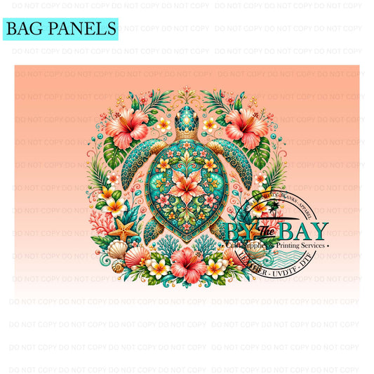Peach Turtle Bag Panel (Various Sizes)