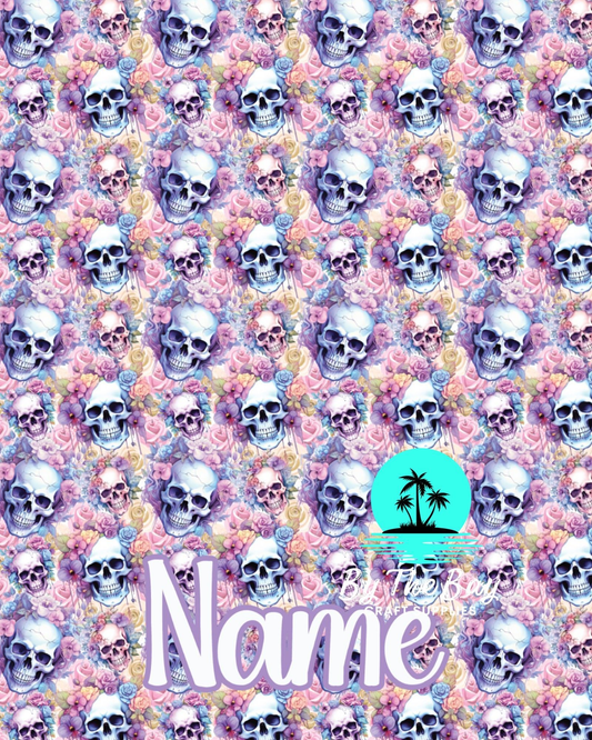 Pastel Skulls Polar Fleece throw blanket