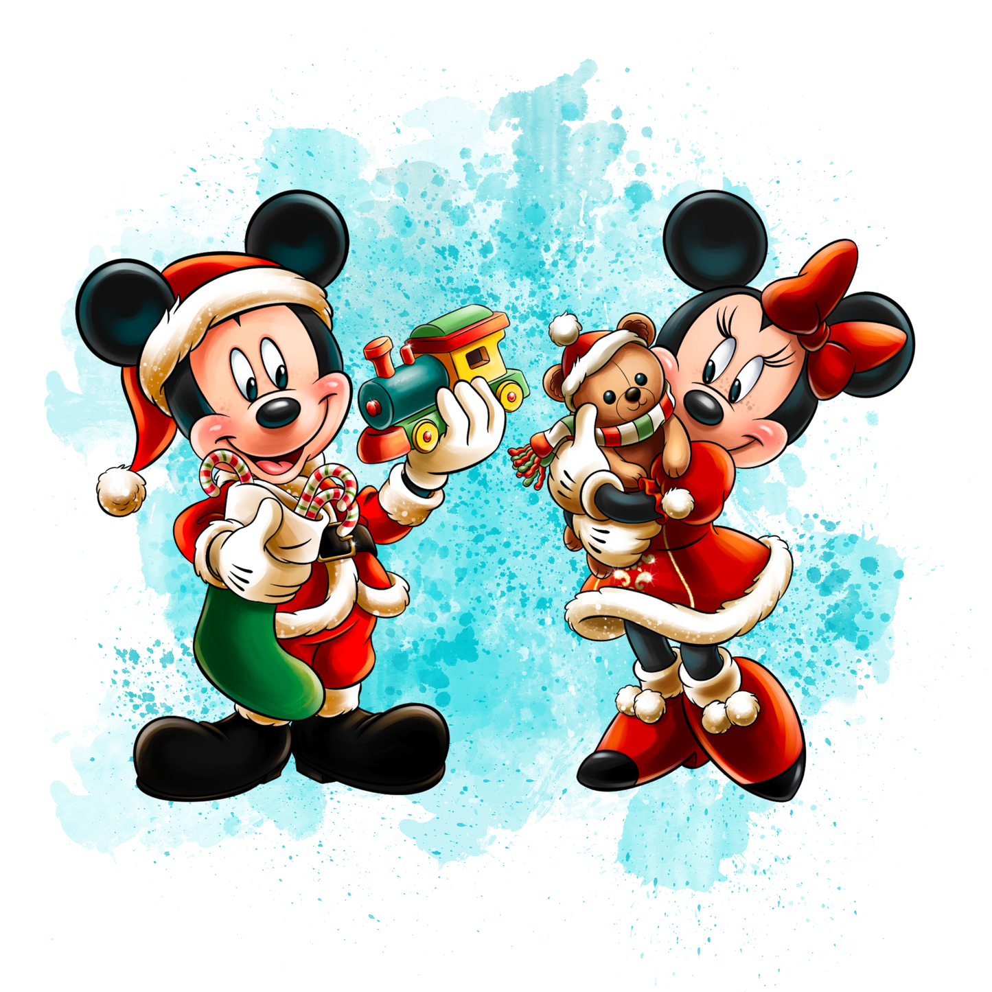 Watercolour Mice Christmas