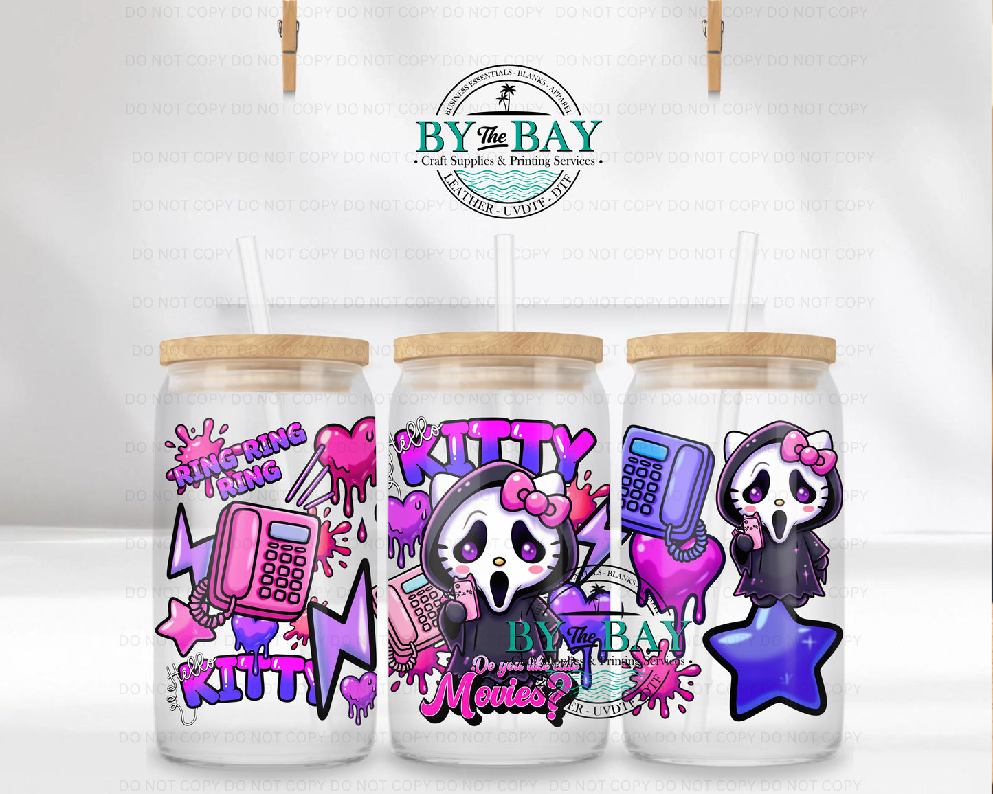 Kitty  Scream 16oz UVDTF Wrap