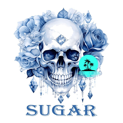 Sugar skull with diamonds Tea/Coffee/Sugar uv decal