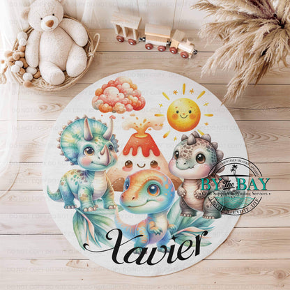 Personalised Watercolour Dino Playmat (Various Sizes)