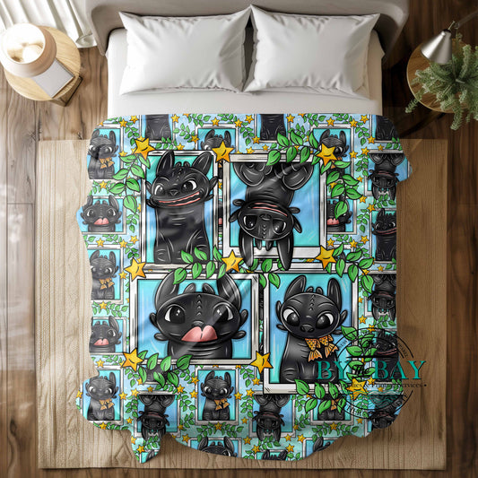 Dragons Blue Squish Minky Blankets (Various Sizes)