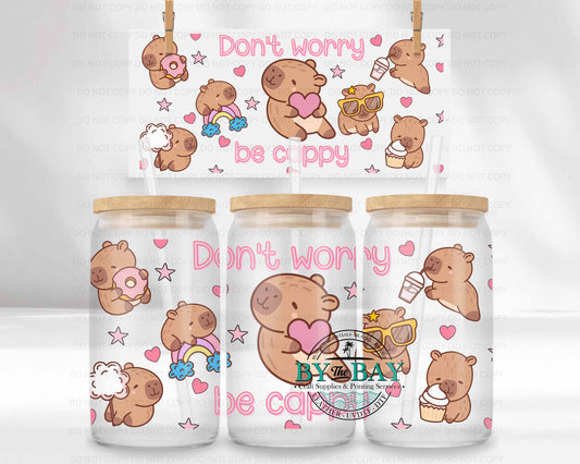 Don't worry be Cappy 16oz UVDTF Wrap