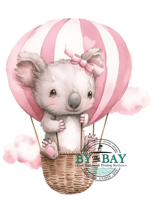 Koala in Balloon Panel Pink