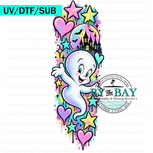 Friendly Ghost pastel sleeve   DTF/UVDTF/SUB