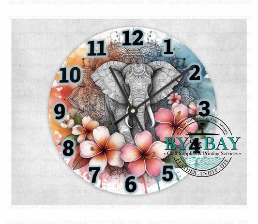 Elephant Mandala Clock