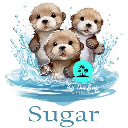 Cute Otter trio Tea/Coffee/Sugar jar decal