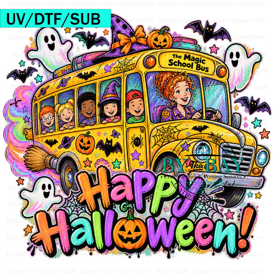 Halloween School Bus  DTF/UVDTF/SUB