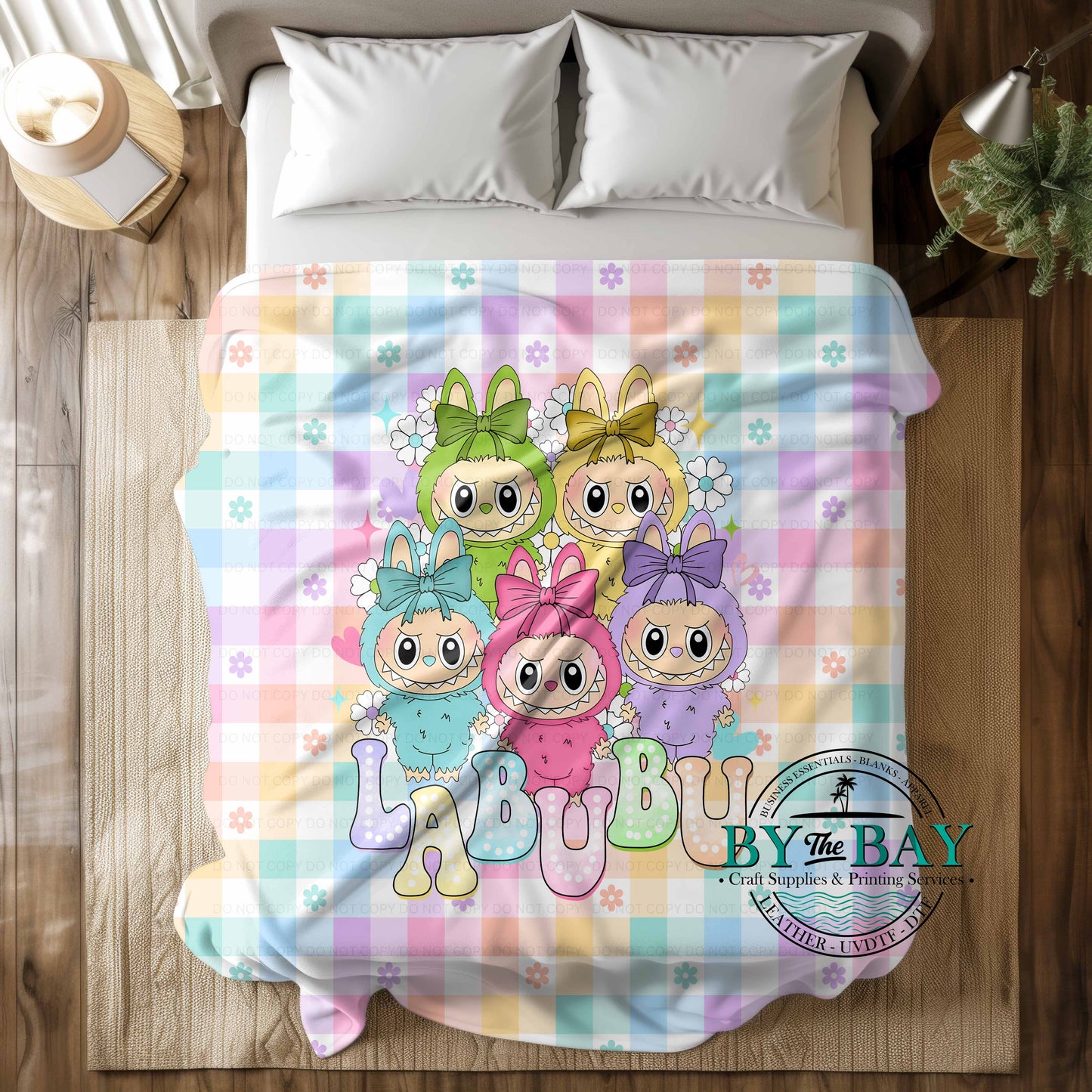 Monster Rainbow Check Squish Minky Blankets (Various Sizes)