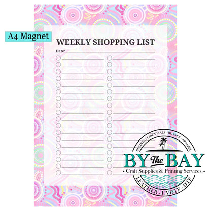 Blue Flowers A4 Shopping List Magnet