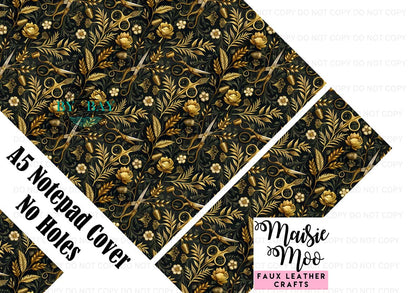 Gold Scissors Maisie Moo A5 Journal Cover (Cut/Sew/Glue) DIY & Ready Made