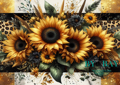Golden Sunflowers Bag Panel