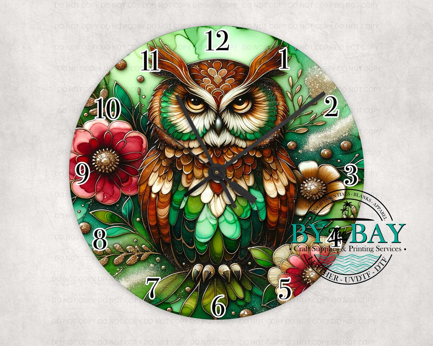 Green Owl Clock