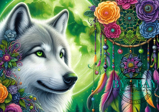 Green Wolf Bag Panel