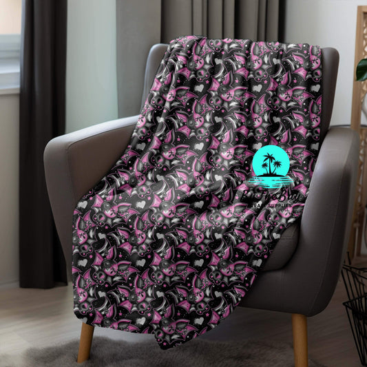 Goth Bats Black Blanket
