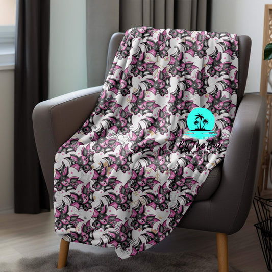 Goth Bat White Blanket