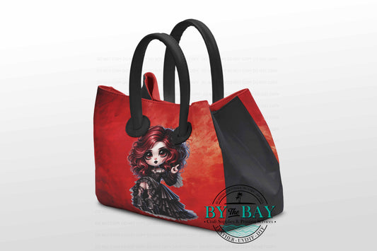Goth Girl Red Distressed