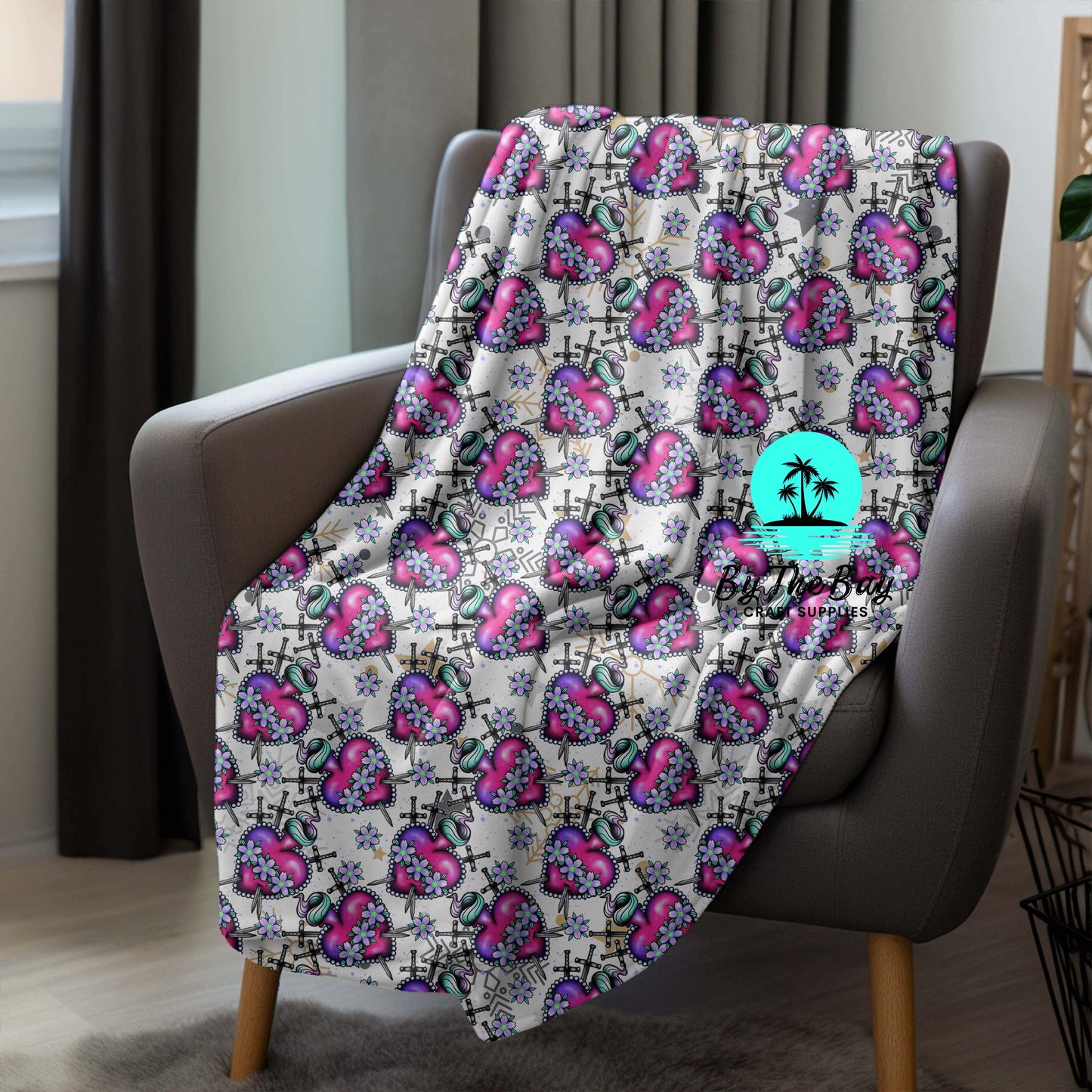 Goth Hearts White Blanket