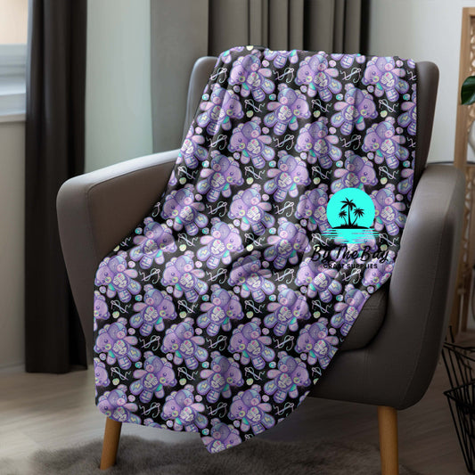 Goth Teddys Black Blanket