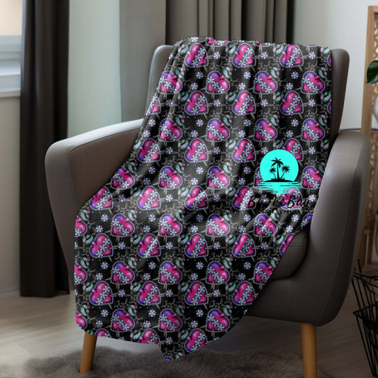 Goth Hearts Black Blanket