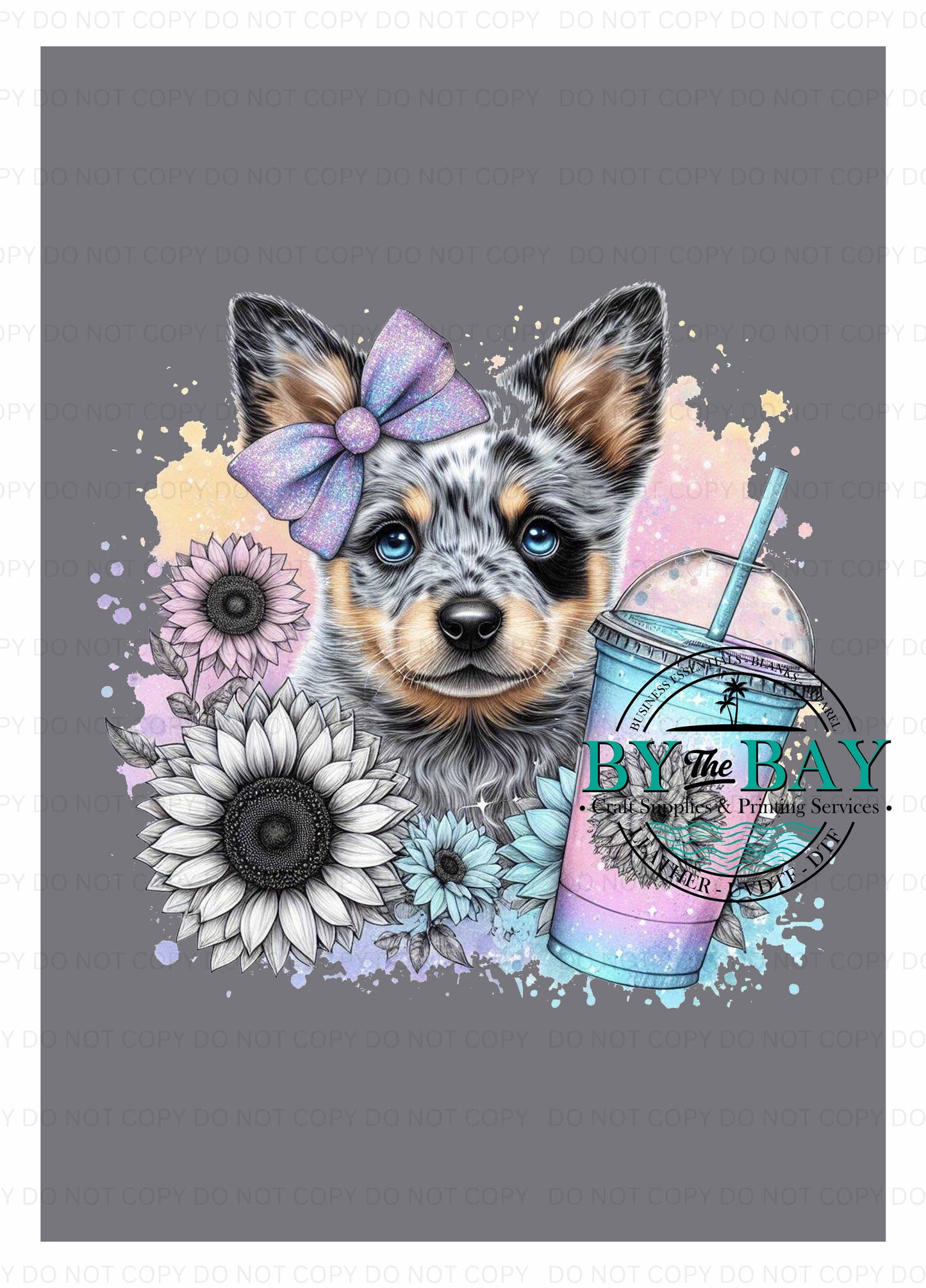 Grey Blue Heeler Pup Panel (Various Sizes)