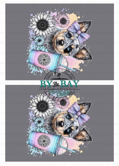 Grey Blue Heeler Pup Panel (Various Sizes)