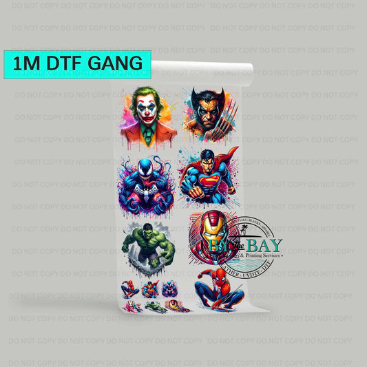 Heroes 1 Pre-designed 1m DTF Gang Sheet